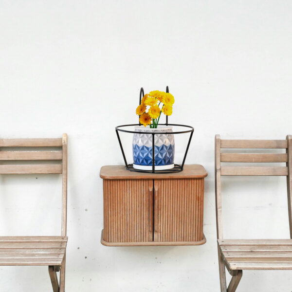 Black Metal Railing Planter Holder