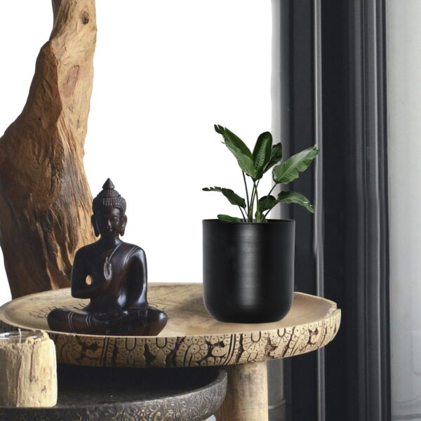 Matte Black Metal Pot