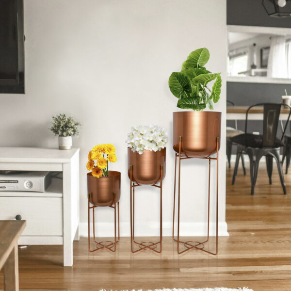 Luxury Golden Decorative Pot with Stand