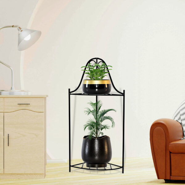 Artisan Wrought Iron 2-Tier Corner Stand