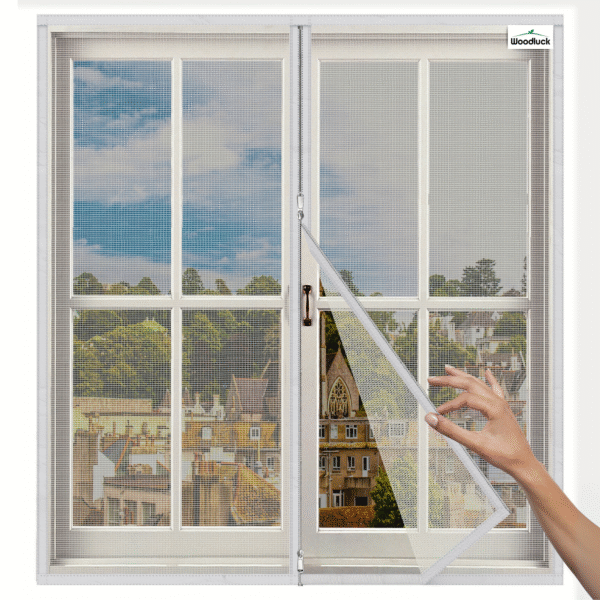 Ivory Pre Stitched 120 GSM Fiberglass Mosquito net for windows  with self adhesive Hook Tape on All Four Borders, Window Door DIY Ready to use net